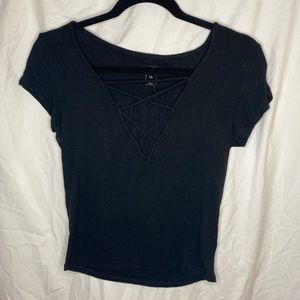 Black V neck tee